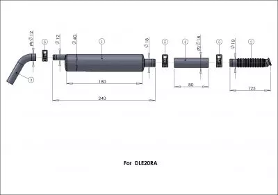 Schalld�mpfer-Set DLE20RA