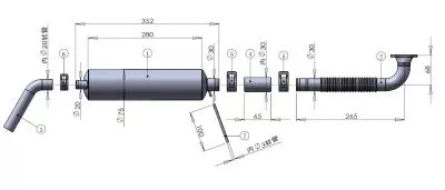 DLE170 Schalld�mpfer (es werden 2 Set's ben�tigt)