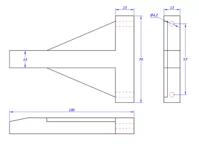 DLE 20 Motortr�ger Kunststoff 2-teilig