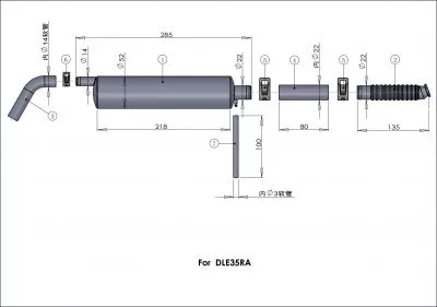 Schalld�mpfer-Set DLE35RA