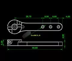 GM Single-Alu-Arm 44,5mm Futabaverzahnung